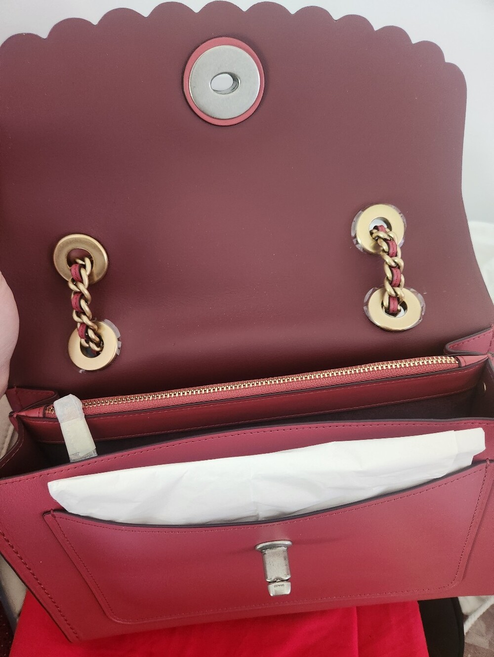 New COACH Shoulder Bag with Floral Turn-Lock - Picture 6 of 8